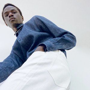 APC Denim Button Down Shacket Shirt Double Pocket